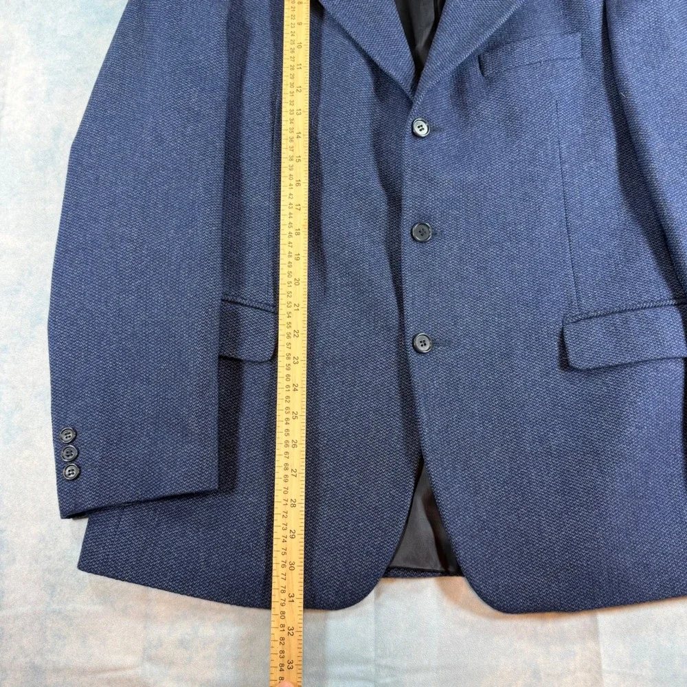 Ermenegildo Zegna Silvany Sport Coat Mens 54 Blue Wool Cashmere Blazer Tweed
